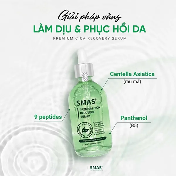 Tinh Chất Hỗ Trợ Phục Hồi Da SMAS Premium Cica Recovery Serum 120ml