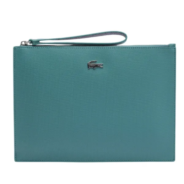 Túi Cầm Tay Lacoste Anna Coated Pique Canvas Pouch NF2791AA N87 Màu Xanh Cổ Vịt