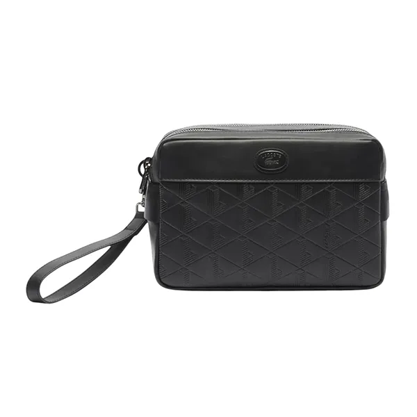 Túi Cầm Tay Unisex Lacoste Monogram Leather Clutch NU4841 000 Màu Đen