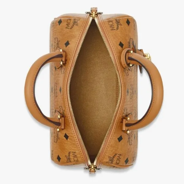 Túi Đeo Chéo Nữ MCM Ella Boston Bag In Visetos Small MWBESEA02CO Màu Cognac