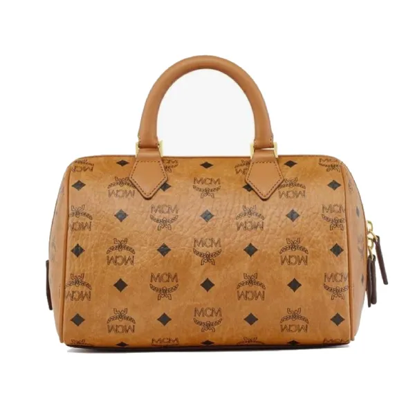Túi Đeo Chéo Nữ MCM Ella Boston Bag In Visetos Small MWBESEA02CO Màu Cognac