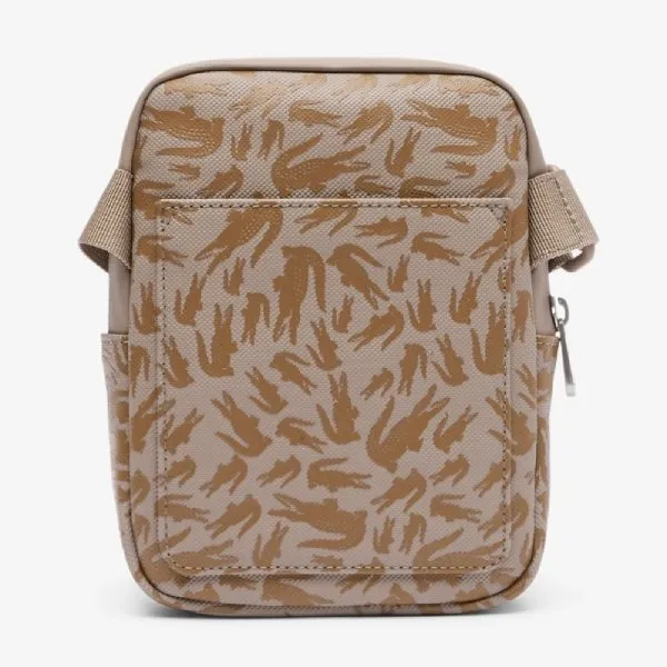 Túi Đeo Chéo Nam Lacoste Small LCST Flat Satchel NH5087TX R71 Camo Croc Fungi Màu Be