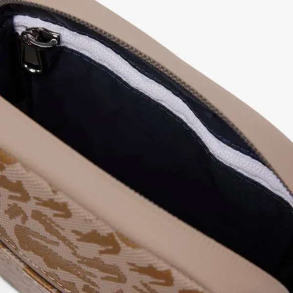 Túi Đeo Chéo Nam Lacoste Small LCST Flat Satchel NH5087TX R71 Camo Croc Fungi Màu Be