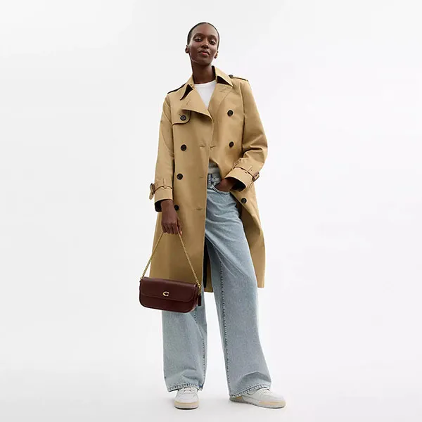 Túi Đeo Chéo Nữ Coach Brook Flap Chain Bag CAN90 Brass/Maple Màu Nâu