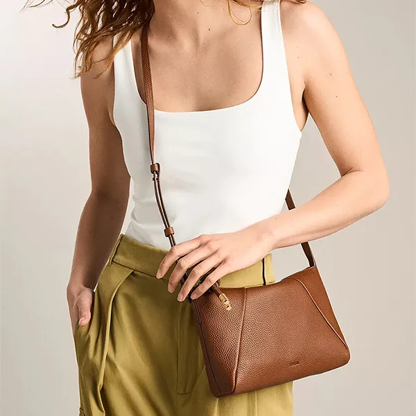 Túi Đeo Chéo Nữ Fossil Willa Leather Small Crossbody Bag ZB11172200 Màu Nâu