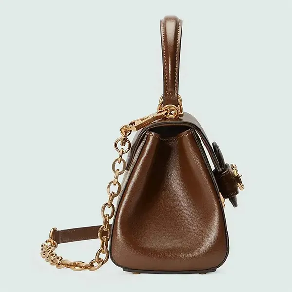 Túi Đeo Chéo Nữ Gucci Horsebit 1955 Medium Handle Bag Ebony Brown 703848-92TCK-8563 Màu Nâu Xám