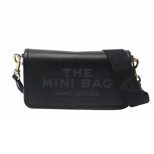 Túi Đeo Chéo Nữ Marc Jacobs Black The Leather Mini Bag Màu Đen