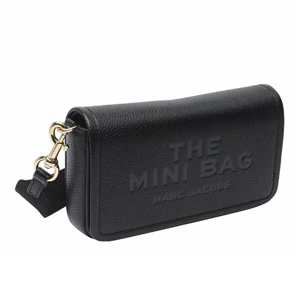 Túi Đeo Chéo Nữ Marc Jacobs Black The Leather Mini Bag Màu Đen