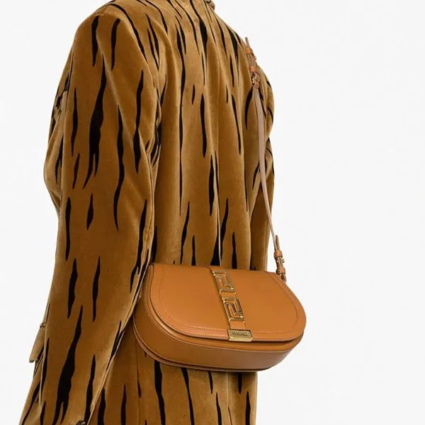 Túi Đeo Chéo Nữ Versace Greca Goddess Bag Màu Nâu