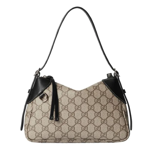 Túi Đeo Vai Nữ Gucci GG Emblem Smal Shoulder Bag Màu Đen Phối Be