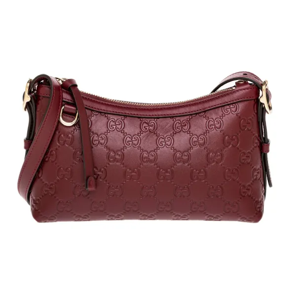 Túi Đeo Vai Nữ Gucci GG Emblem Small Shoulder Bag Màu Đỏ Thẫm