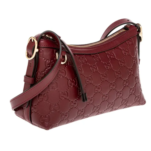 Túi Đeo Vai Nữ Gucci GG Emblem Small Shoulder Bag Màu Đỏ Thẫm