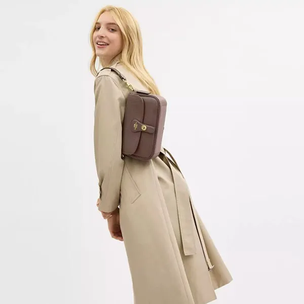 Túi Đeo Vai Nữ Coach Hadley Shoulder Bag 'Dark Stone' CY683 Màu Nâu