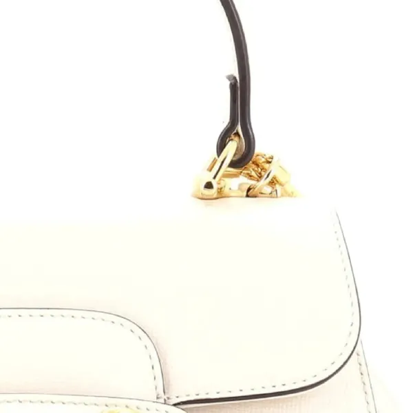 Túi Đeo Vai Nữ Gucci Horsebit 1955 Top Handle Flap Bag Leather Mini Shoulder Bag Màu Trắng