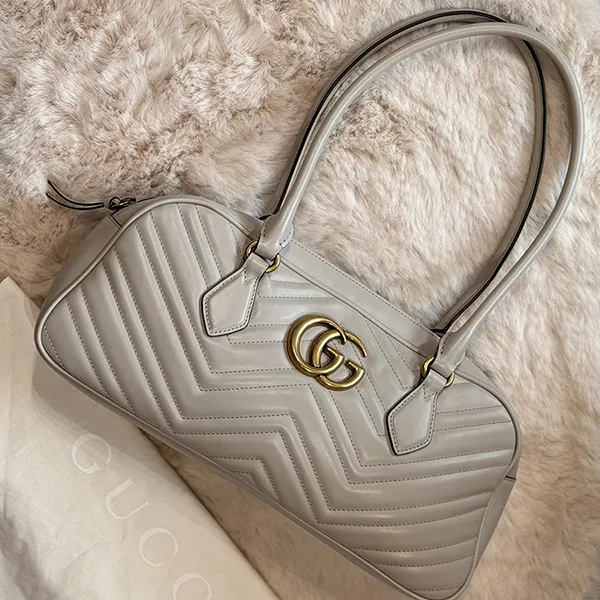 Túi Đeo Vai Nữ Gucci Marmont Shoulder Bag Grey Màu Xám