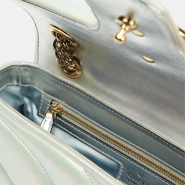 Túi Đeo Vai Nữ Gucci Marmont Small Leather Shoulder Bag Màu Trắng
