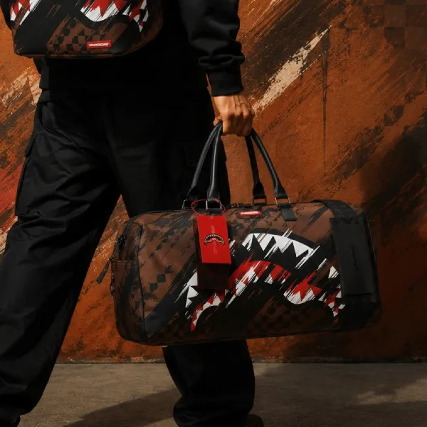 Túi Du Lịch Sprayground Sharks In Paris Night Drift Duffle Màu Nâu