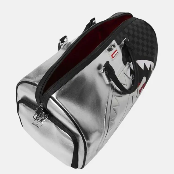 Túi Du Lịch Sprayground Silver Side Drip Duffle Bag Màu Bạc Đen