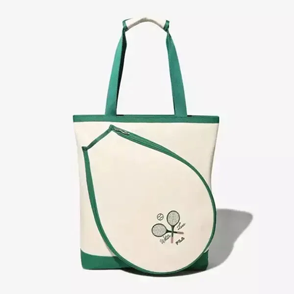 Túi Tote Nữ Fila Greenery Racket Shoulder Bag FS3BCG3270X GRN Màu Trắng Xanh
