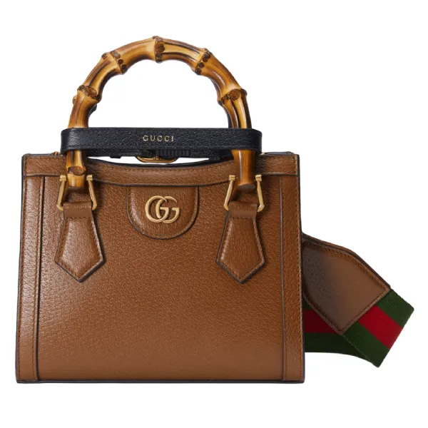 Túi Tote Nữ Gucci Diana Leather Tote Bag 702732 U3ZDT 2549 Màu Nâu