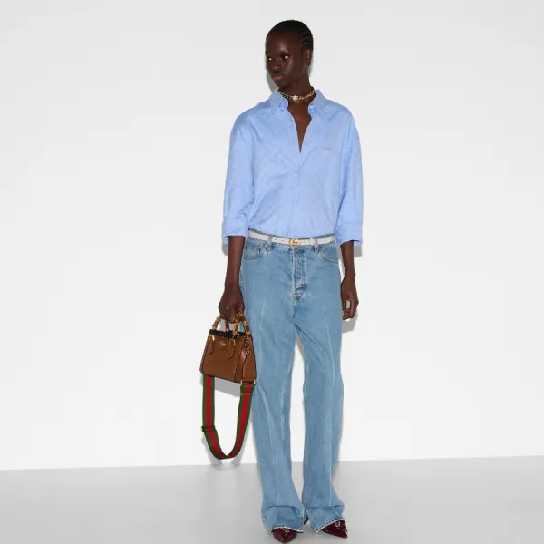 Túi Tote Nữ Gucci Diana Leather Tote Bag 702732 U3ZDT 2549 Màu Nâu