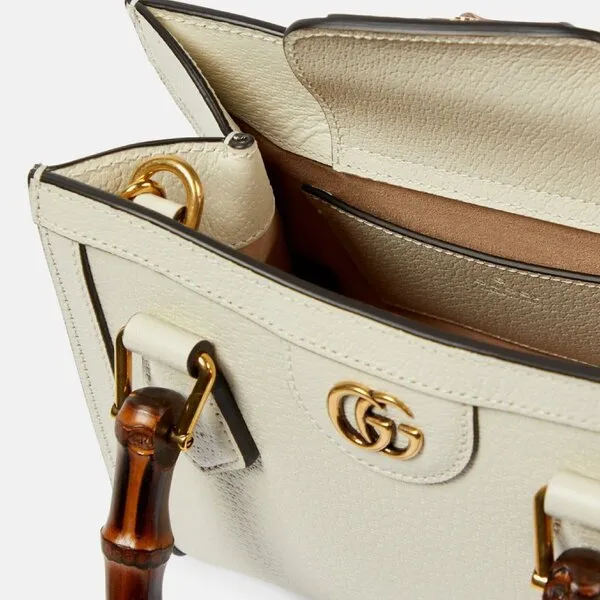 Túi Tote Nữ Gucci Diana Mini Leather Tote Bag Màu Trắng