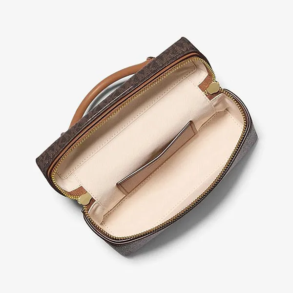 Túi Xách Nữ Michael Kors MK Jana Extra-Small Signature Logo Convertible Crossbody Bag 32F5GQ1C0B Brown/Acorn Màu Nâu Đen