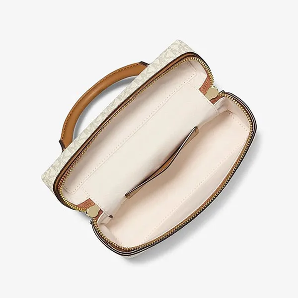 Túi Xách Nữ Michael Kors MK Jana Extra-Small Signature Logo Convertible Crossbody Bag 32F5GQ1C0B Vanilla/Acorn Màu Trắng