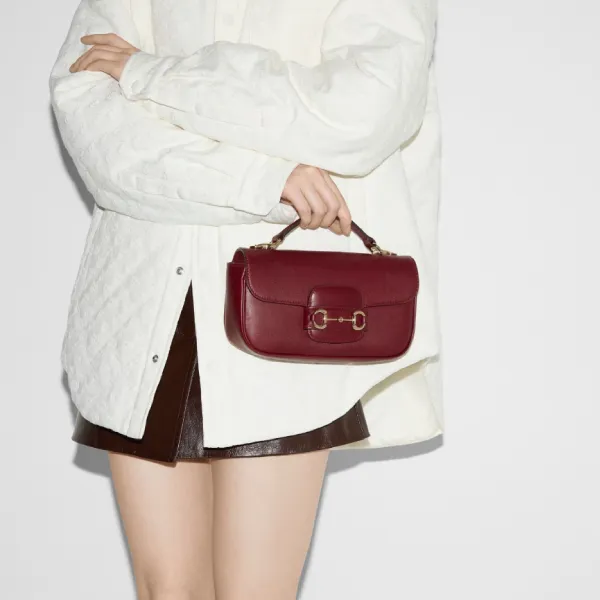 Túi Xách Tay Nữ Gucci Horsebit 1955 Soft Small Top-Handle Bag 815206-AAEC2-6207 Màu Đỏ