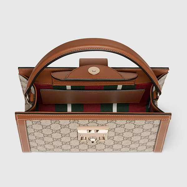 Túi Xách Tay Nữ Gucci Padlock Medium Top Handle Bag 838992 FAD6L 9758 Màu Be/Nâu