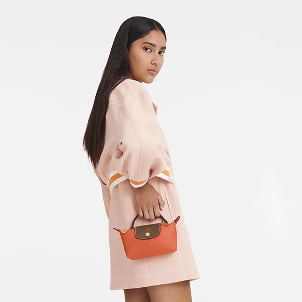 Túi Xách Tay Nữ Longchamp Le Pliage Original Pouch With Handle 34175089P85 Màu Cam