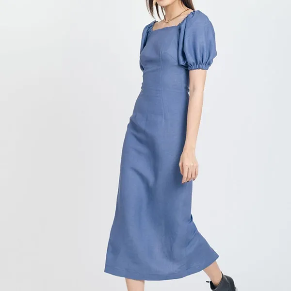 Váy Body Nữ F2 Fashion & Freedom Brighter Day Blue Linen Dress D559-X-S-1021 Màu Xanh Blue Size S