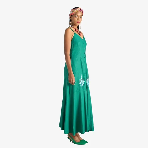 Váy Hai Dây Linen Nữ F2 Fashion & Freedom Bright And Shine D439-X-S-0622 Màu Xanh Size S
