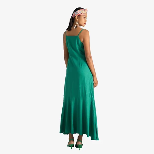 Váy Hai Dây Linen Nữ F2 Fashion & Freedom Bright And Shine D439-X-S-0622 Màu Xanh Size S