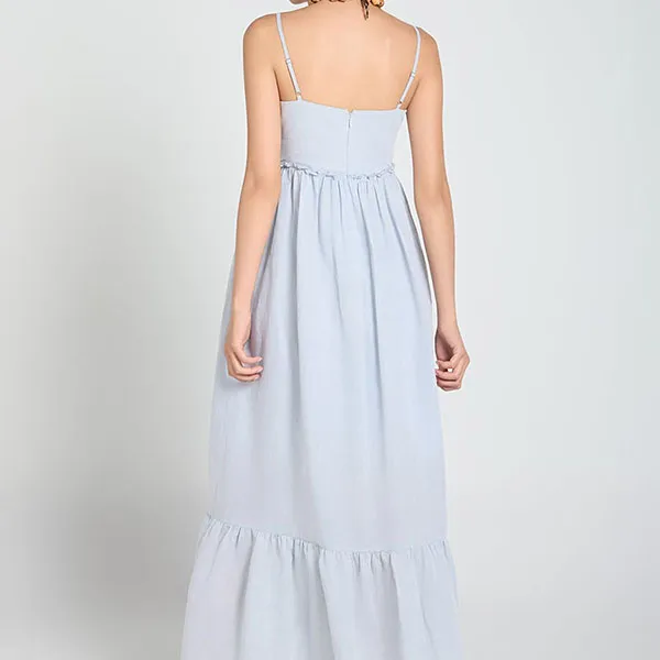 Váy Hai Dây Nữ F2 Fashion & Freedom Linen A Touch Of Effortless Elegance D837-XN-S-0325 Màu Xanh Nhạt Size S