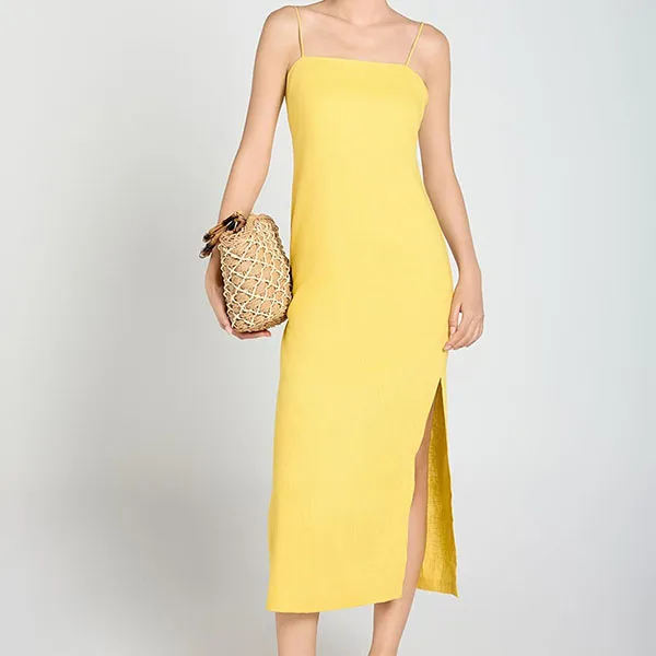 Váy Hai Dây Nữ F2 Fashion & Freedom Linen A Touch Of Effortless Elegance D840-V-S-0325 Màu Vàng Size S