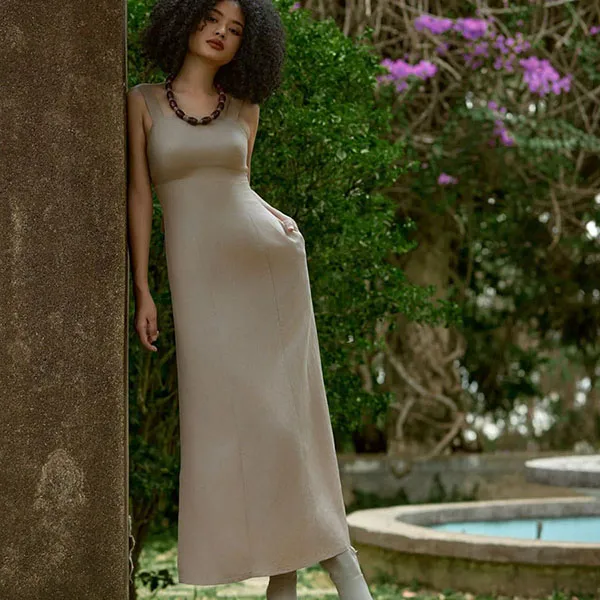 Váy Hai Dây Nữ F2 Fashion & Freedom Linen Be Into The Wood D805-BE-S-0524 Màu Be Size S