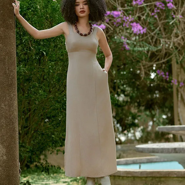 Váy Hai Dây Nữ F2 Fashion & Freedom Linen Be Into The Wood D805-BE-S-0524 Màu Be Size S