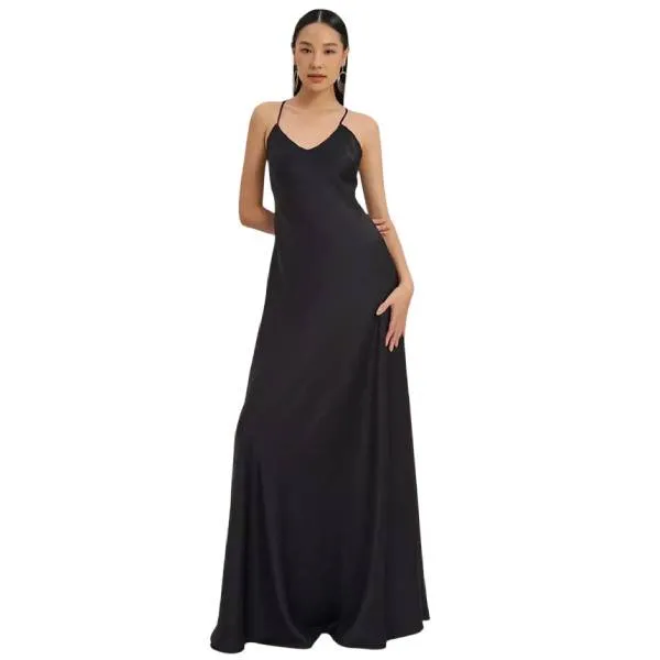 Váy Liền Hai Dây Lụa Nữ F2 Fashion & Freedom Art Of Styling D752-D-S-0923 Màu Đen Size S