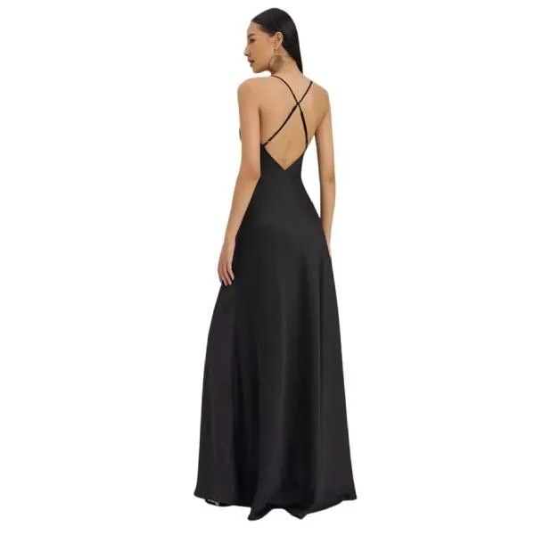 Váy Liền Hai Dây Lụa Nữ F2 Fashion & Freedom Art Of Styling D752-D-S-0923 Màu Đen Size S