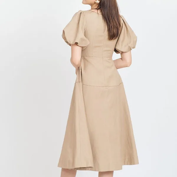 Váy Liền Nữ F2 Fashion & Freedom Brown Linen Dress Becomes Unveil D536-N-S-0721 Màu Nâu Size S