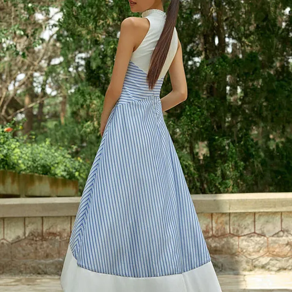 Váy Liền Nữ F2 Fashion & Freedom Kate Into The Wood D810-TS-S-0524 Màu Xanh Trắng Size S