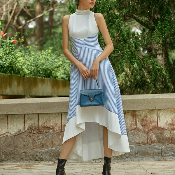 Váy Liền Nữ F2 Fashion & Freedom Kate Into The Wood D810-TS-S-0524 Màu Xanh Trắng Size S