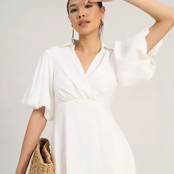 Váy Liền Nữ F2 Fashion & Freedom Linen The Art Of Styling D757-T-S-0923-1 Màu Trắng Size S