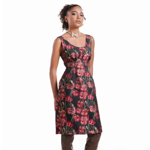 Váy Liền Nữ F2 Fashion & Freedom D820-DHD-S-0724 Màu Đỏ - Đen Size S