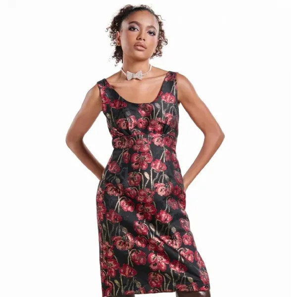 Váy Liền Nữ F2 Fashion & Freedom D820-DHD-S-0724 Màu Đỏ - Đen Size S
