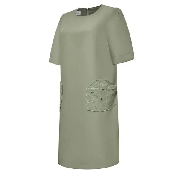 Váy Liền Nữ F2 Fashion & Freedom Moss Green Linen Dress With 2 Pockets D822-REU-S-0724 Màu Xanh Rêu Size S