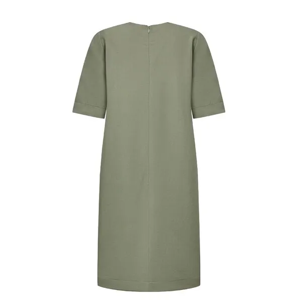 Váy Liền Nữ F2 Fashion & Freedom Moss Green Linen Dress With 2 Pockets D822-REU-S-0724 Màu Xanh Rêu Size S