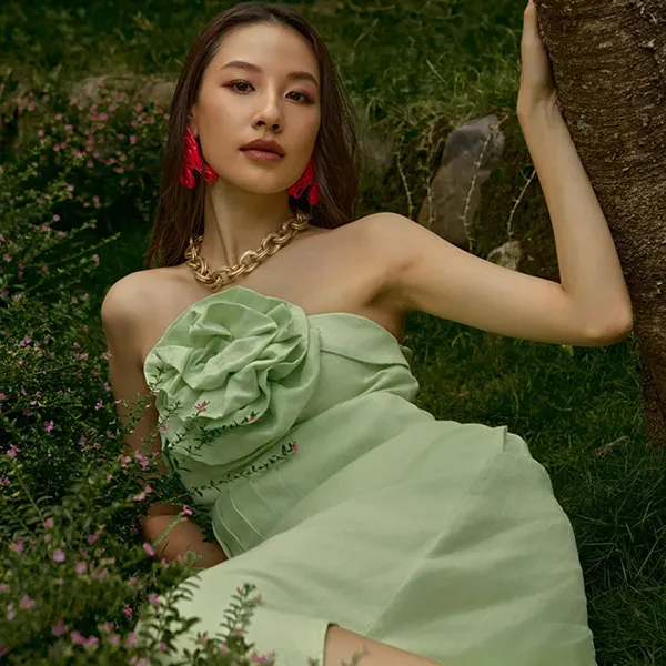 Váy Linen Nữ F2 Fashion & Freedom D799-XC-S-0524 Màu Xanh Cốm Size S
