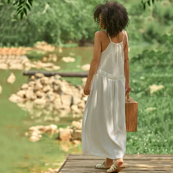 Váy Linen Nữ F2 Fashion & Freedom Into The Wood D364-TRANG-S-0524 Màu Trắng Size S